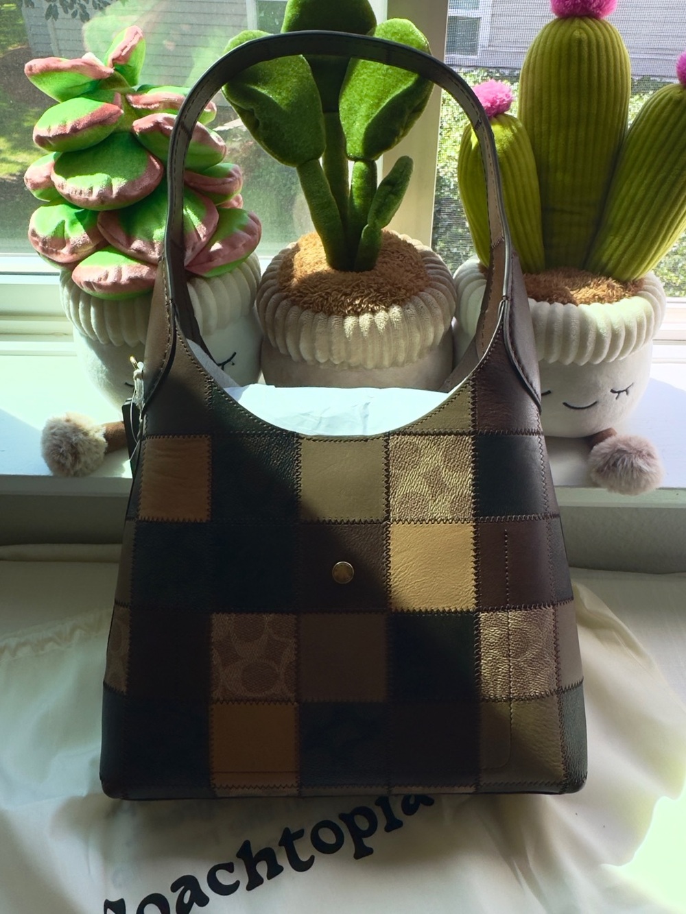 NWT 🤎 Coachtopia Alter/Ego Brooklyn Shoulder Bag 28 Patchwork Leather - Picture 5 of 10